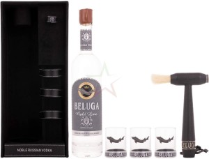 Beluga Gold Line Vodka 0,7l Bőr Díszdobozban + 3 pohár